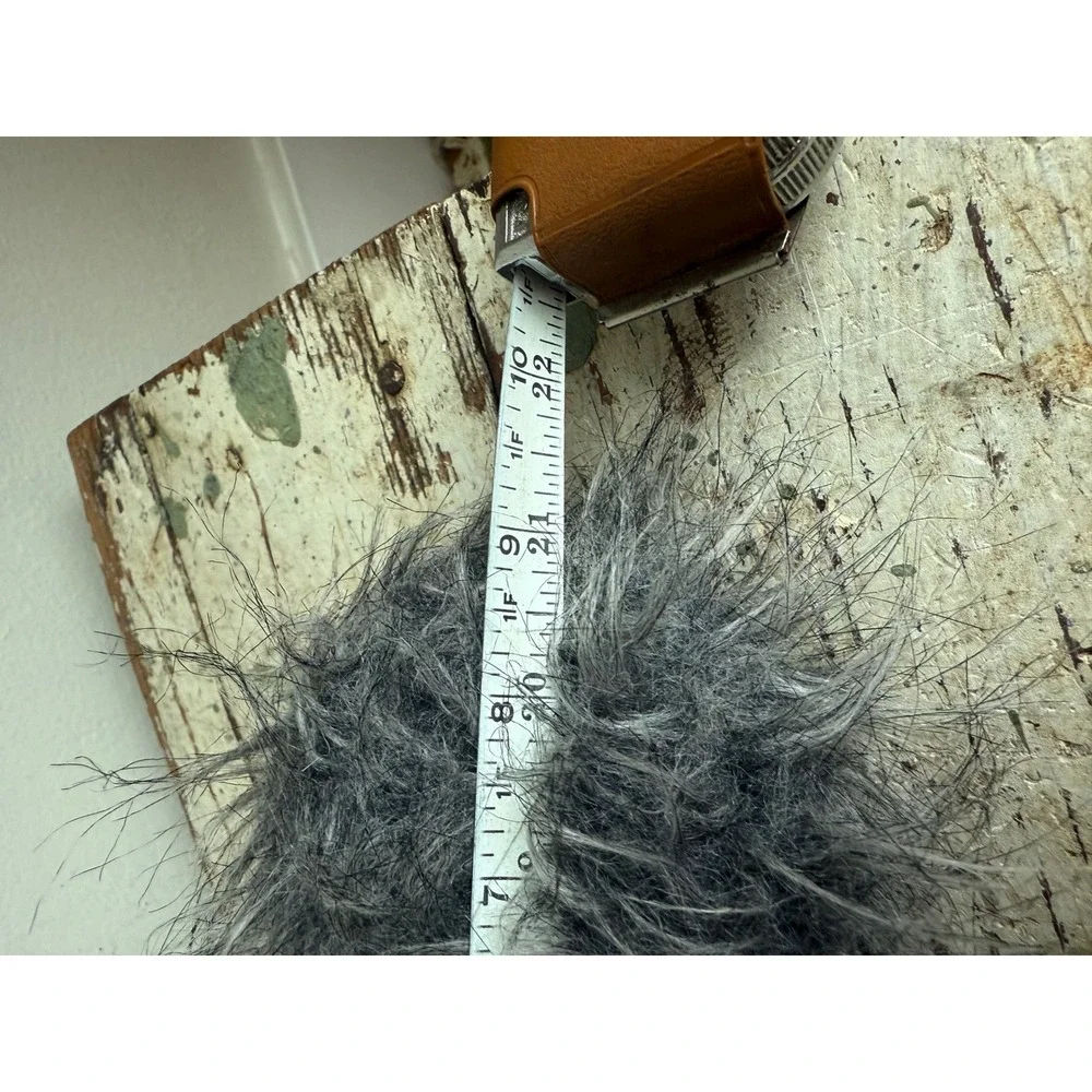 Grey White Faux Fur Animal Tail Costume Cosplay Accessory 21 Inch
